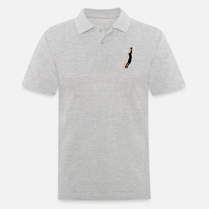 Silhouette de basketteur 2 - Polo Homme - gris chiné