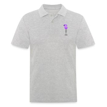 Licorne Restez calme - Polo Homme - gris chiné - Devant - Kai (181cm)