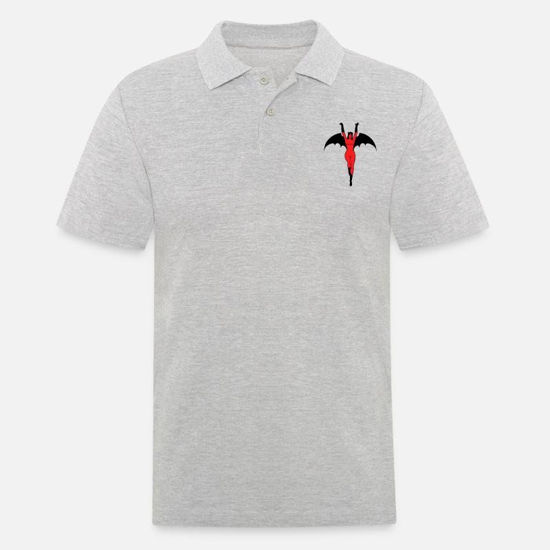 666 - Männer Poloshirt - Grau meliert