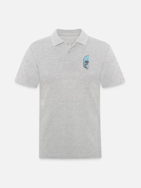 Half sad girl face - Men's Polo Shirt - heather grey