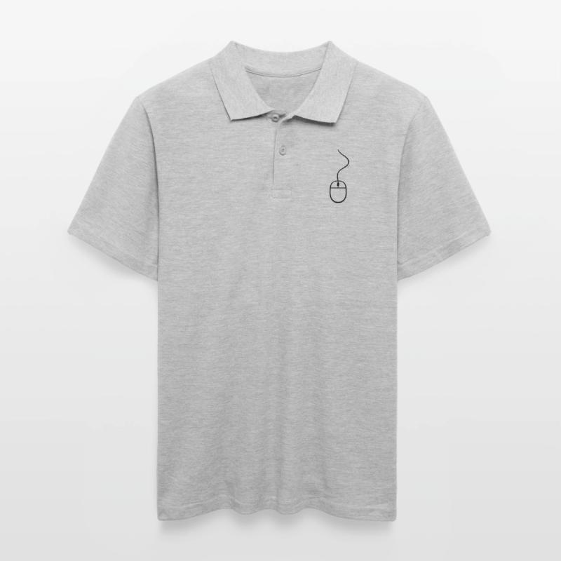 control mouse click computer cable pc computer onl Men's Polo Shirt
