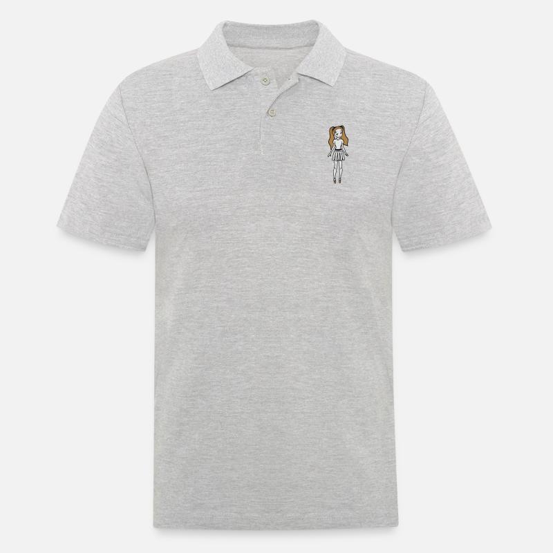Puppe kleider mädchen - Männer Poloshirt - Grau meliert