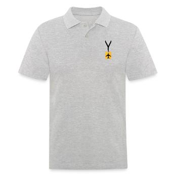 badge ligne avion avion mouche pilote vol voyage j - Polo Homme - gris chiné - Devant - Kai (181cm)