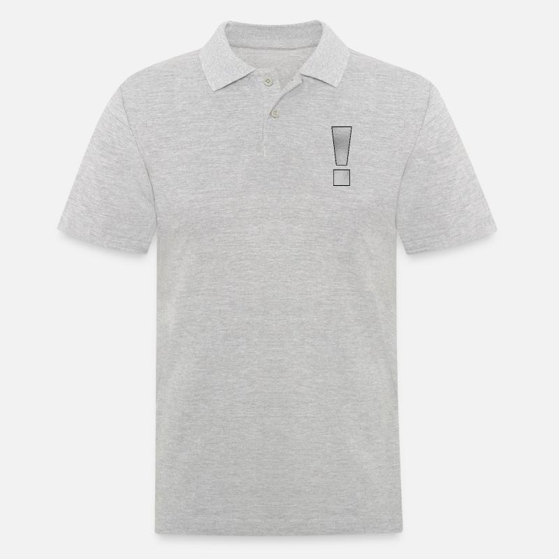Satzzeichen Ausrufezeichen ! Silber - Männer Poloshirt - Grau meliert