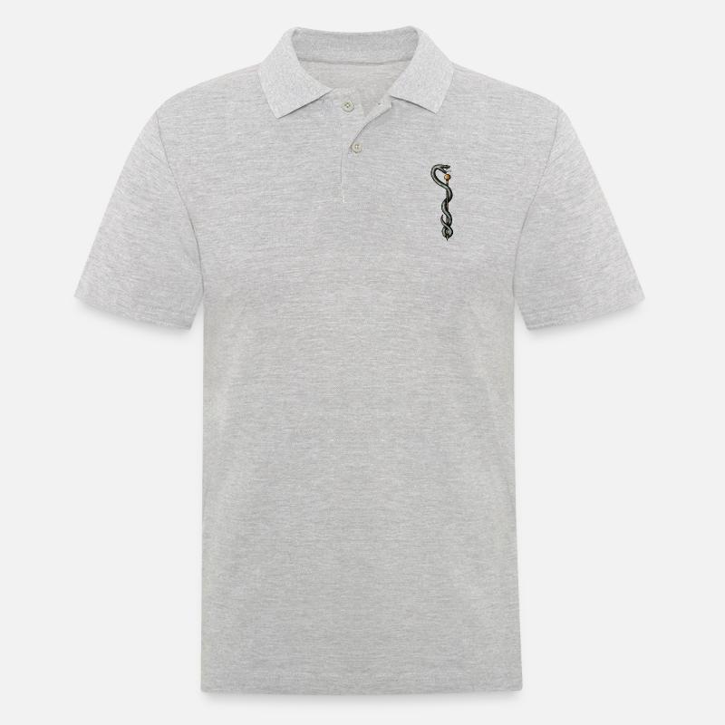 Aesculapstab - Männer Poloshirt - Grau meliert