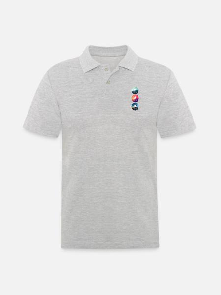 Mountain Landscape Geometric Art - Men's Polo Shirt - heather grey