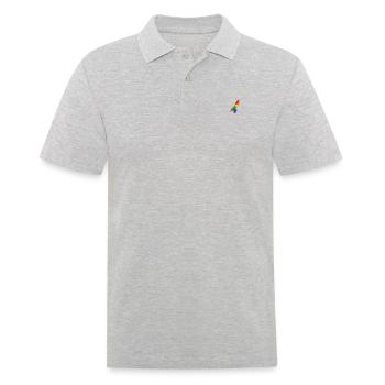 Eine bunte Rakete auf einer geneigten Flugbahn - Männer Poloshirt - Grau meliert - Vorne - Kai (181cm)