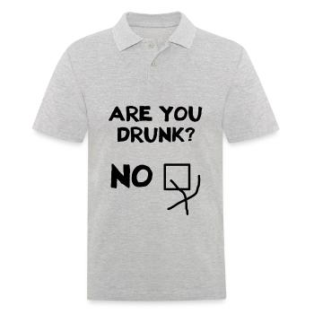 Lustiges Party Shirt für Erwachsene - Männer Poloshirt - Grau meliert - Vorne - Kai (181cm)
