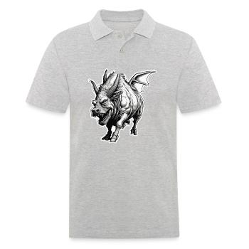 Stier / Bulle / Tier / Hörner / Stierkampf - Männer Poloshirt - Grau meliert - Vorne - Kai (181cm)