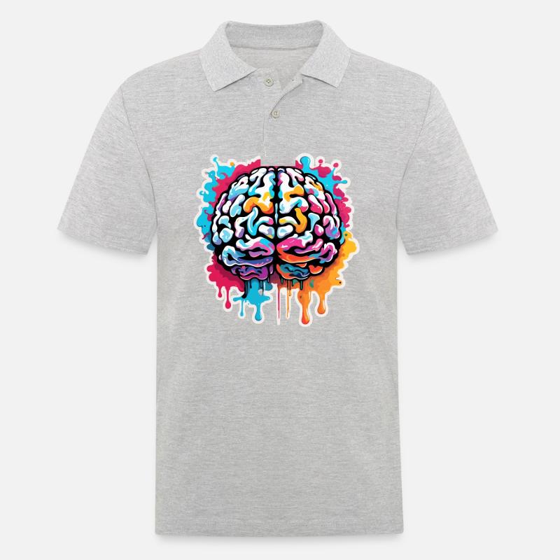Brain / Knowledge / Intelligence / Clever / Thinking - Men's Polo Shirt - heather grey