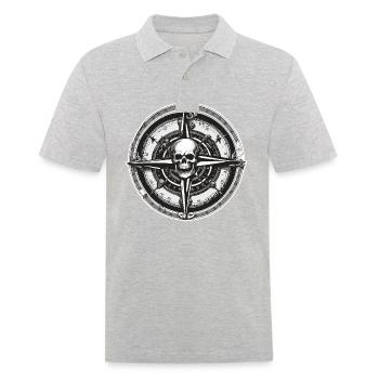 Boussole / Direction cardinale / Voyage / Survie - Polo Homme - gris chiné - Devant - Kai (181cm)