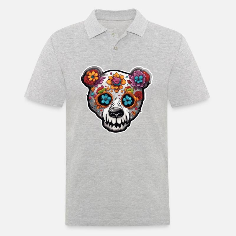 Teddybär / Kuscheltier / Stofftier / Geschenkidee - Männer Poloshirt - Grau meliert