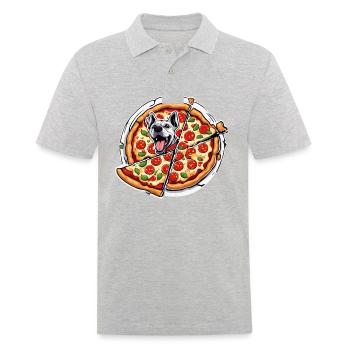 Pizza / Fast Food / Italienisch / Margherita - Männer Poloshirt - Grau meliert - Vorne - Kai (181cm)