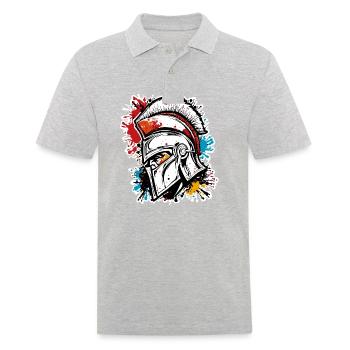 Spartan / Warrior / Fighter / Ancient / Sparta - Men's Polo Shirt - heather grey - Front - Kai (181cm)