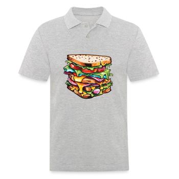 Sandwich / Sandwich / Nourriture / Épicerie - Polo Homme - gris chiné - Devant - Kai (181cm)