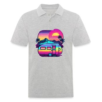 Camping-car / Camping-car / camping / Roadtrip / Voyage - Polo Homme - gris chiné - Devant - Kai (181cm)