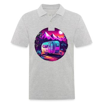 Camping-car / Camping-car / camping / Roadtrip / Voyage - Polo Homme - gris chiné - Devant - Kai (181cm)