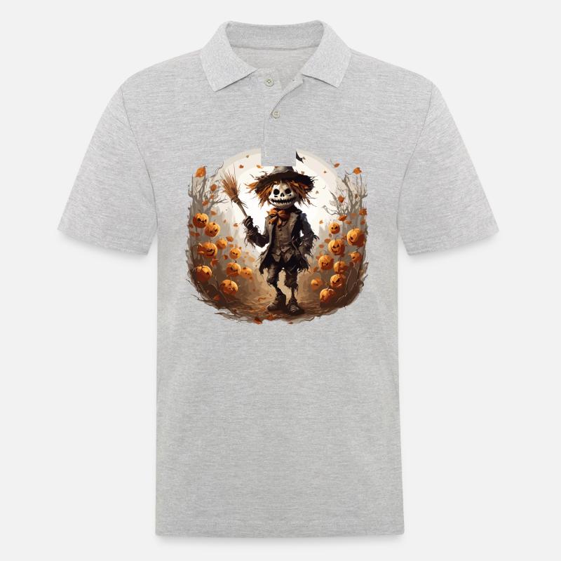 Vogelscheuche / Erntehelfer / Maisfeld / Feld - Männer Poloshirt - Grau meliert