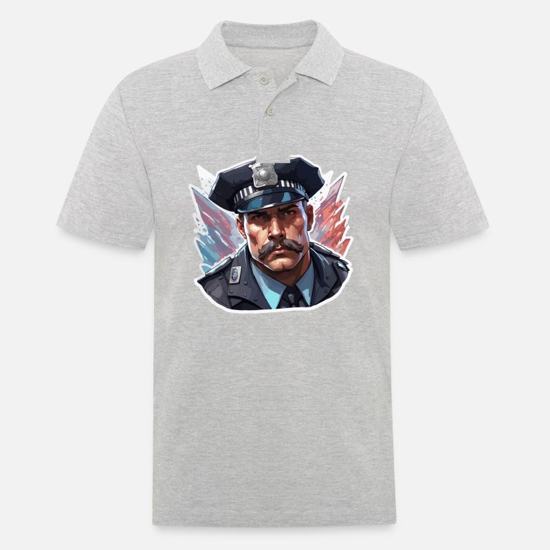 Polizei / Einsatz / Beruf / Job / Einsatzkräfte - Männer Poloshirt - Grau meliert
