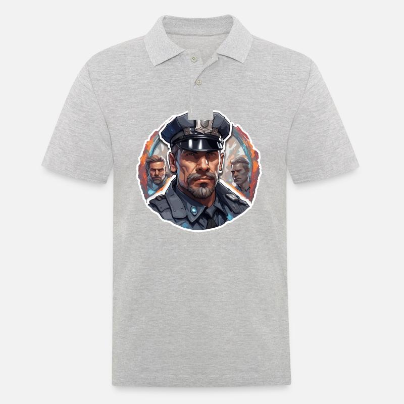 Polizei / Einsatz / Beruf / Job / Einsatzkräfte - Männer Poloshirt - Grau meliert
