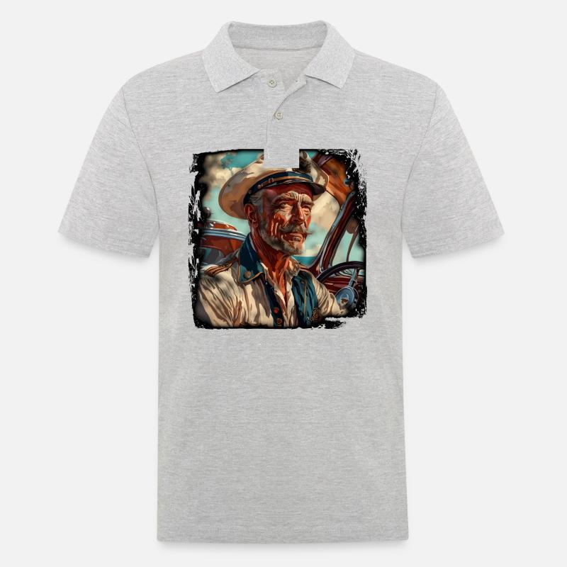 Matrose / Schiffsbesatzung / Decksmann / Anker - Männer Poloshirt - Grau meliert