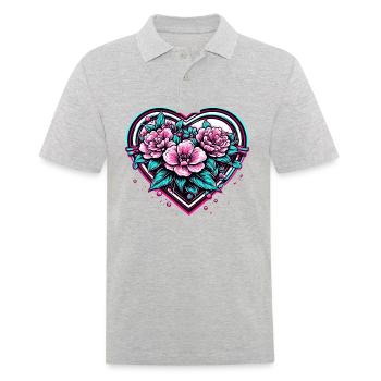 Heart / Mother's Day / Love / Holidays / Love - Men's Polo Shirt - heather grey - Front - Kai (181cm)