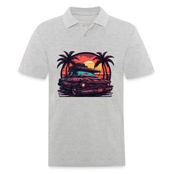 Strand / Insel / Urlaub / Sommer / Sonne / Meer - Männer Poloshirt - Grau meliert - Vorne - Kai (181cm)