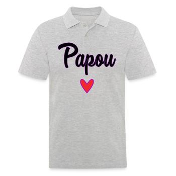 PAPUAN. DAD. FATHER'S DAY. HAPPY FATHER'S DAY - Men's Polo Shirt - heather grey - Front - Kai (181cm)