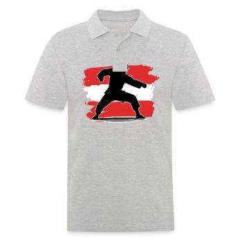 Drapeau de l’Autriche Judo - Polo Homme - gris chiné - Devant - Kai (181cm)