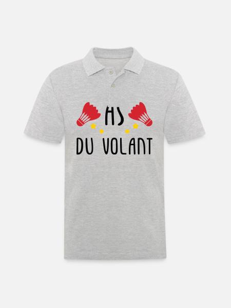 Badminton : As du volant ! - Polo Homme - gris chiné