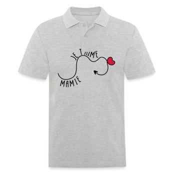 Mamie je t'aime ! - Polo Homme - gris chiné - Devant - Kai (181cm)