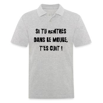 Si tu rentres dans le moule, t'es cuit ! - Polo Homme - gris chiné - Devant - Kai (181cm)