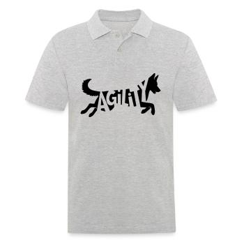 Agility Malinois SVG Vector Color Selectable - Men's Polo Shirt - heather grey - Front - Kai (181cm)