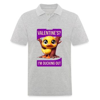 Whimsical Cartoon Duck Hiding Behind Tree valentin - Men's Polo Shirt - heather grey - Front - Kai (181cm)