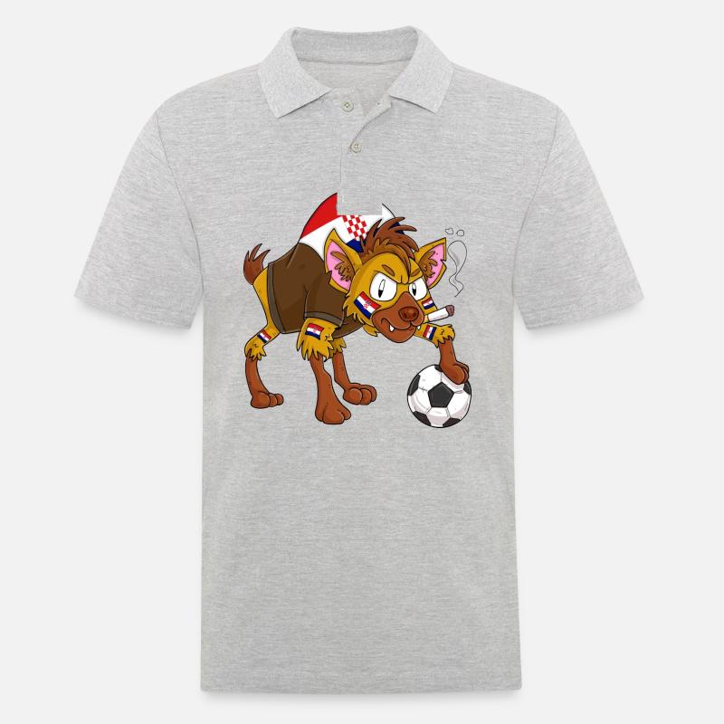 Hyäne Fan Kroatien - Männer Poloshirt - Grau meliert
