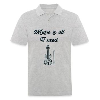 music - Men's Polo Shirt - heather grey - Front - Kai (181cm)