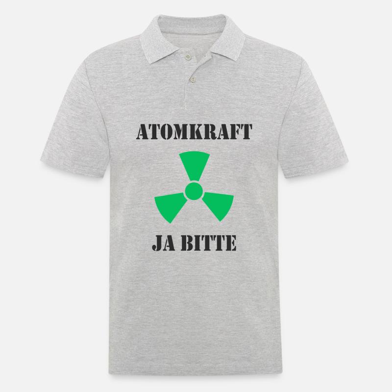 Atomkraft, Ja bitte - Männer Poloshirt - Grau meliert