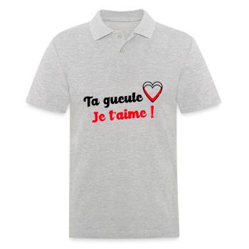 Ta gueule je t aime - Polo Homme - gris chiné - Devant - Kai (181cm)