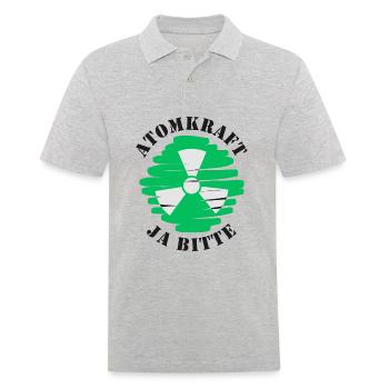 Atomkraft, Ja bitte, Kernenergie - Männer Poloshirt - Grau meliert - Vorne - Kai (181cm)