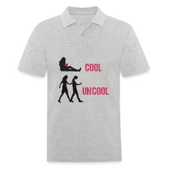 Book cool, Smartphone uncool - Men's Polo Shirt - heather grey - Front - Kai (181cm)