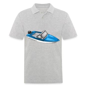 Ibis boat of the GDR - Men's Polo Shirt - heather grey - Front - Kai (181cm)