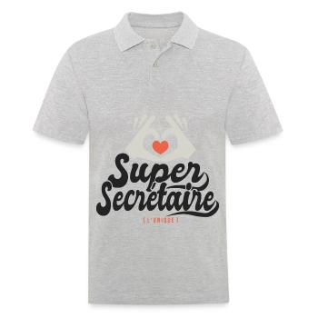 Super Secrétaire l unique cadeau Secretaire - Polo Homme - gris chiné - Devant - Kai (181cm)
