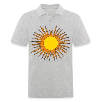 Soleil rétro - Polo Homme - gris chiné - Devant - Kai (181cm)