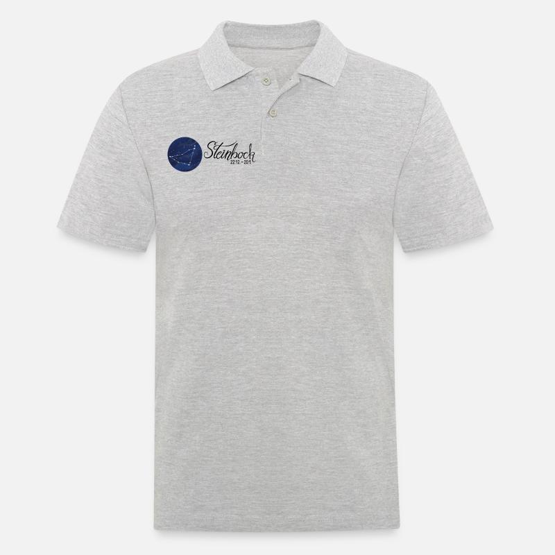 Sternzeichen Steinbock Tierkreiszeichen Astrologie - Männer Poloshirt - Grau meliert