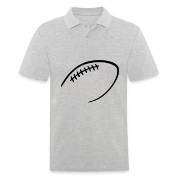 American Football Contour Silhouette - Men's Polo Shirt - heather grey - Front - Kai (181cm)