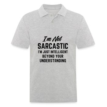 Funny I'm not sarcastic I'm intelligent sarcam - Men's Polo Shirt - heather grey - Front - Kai (181cm)