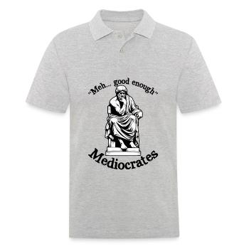 Meh good enough mediocrates funny demotivational - Men's Polo Shirt - heather grey - Front - Kai (181cm)