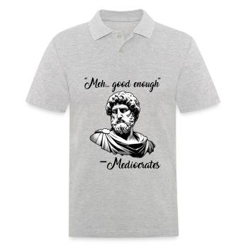Greek philosophy meh good enough mediocrates - Men's Polo Shirt - heather grey - Front - Kai (181cm)