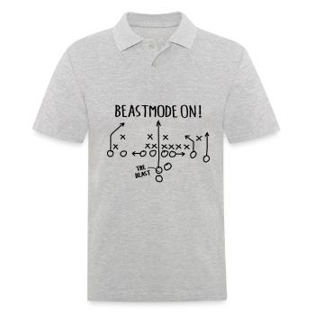 American Football Spielzug Mode on Beast Running - Männer Poloshirt - Grau meliert - Vorne - Kai (181cm)