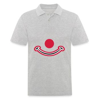 Clown face with red nose. Clown face - Men's Polo Shirt - heather grey - Front - Kai (181cm)